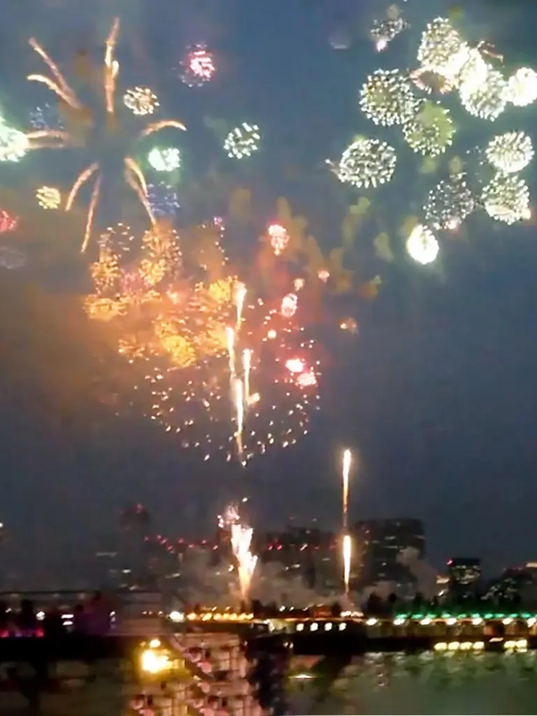 屋形船で見る花火大会